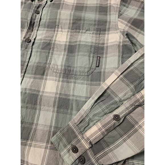 Columbia Shirt Mens Size XL Green Plaid Casual Button Up Long Sleeve - Picture 2 of 6
